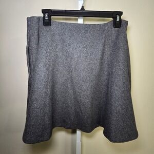 Theory Wool‎ Skirt A-Line Flared Gray Career Minimalist Ladies Size 10